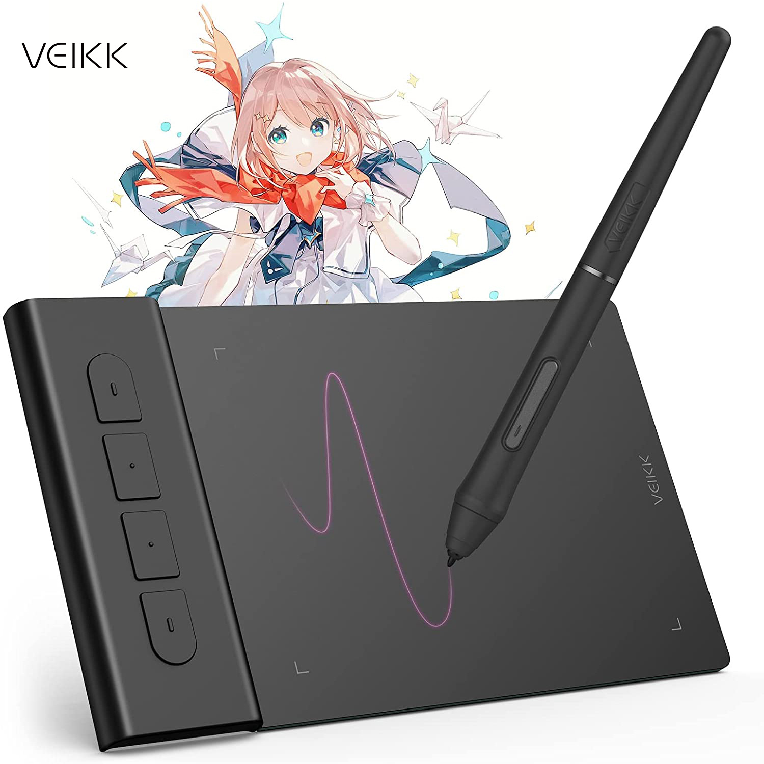 Pc Gaming Drawing - VEIKK VK430 그래픽 그리기 태블릿, 4x3인치,