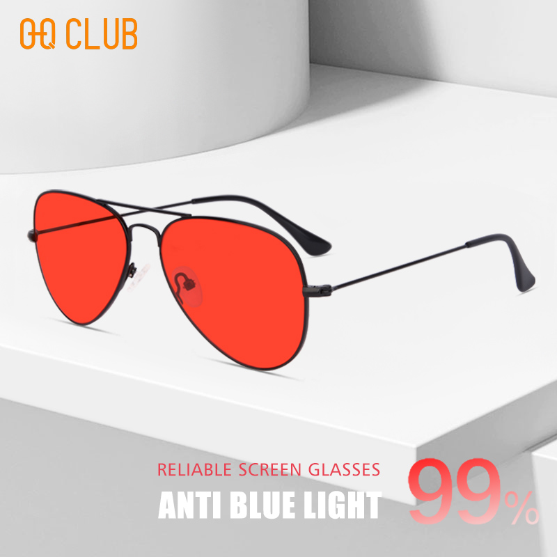 Gaming Glasses Blue Light - O-Q CLUB 여성용 라운드 안경 선글라스