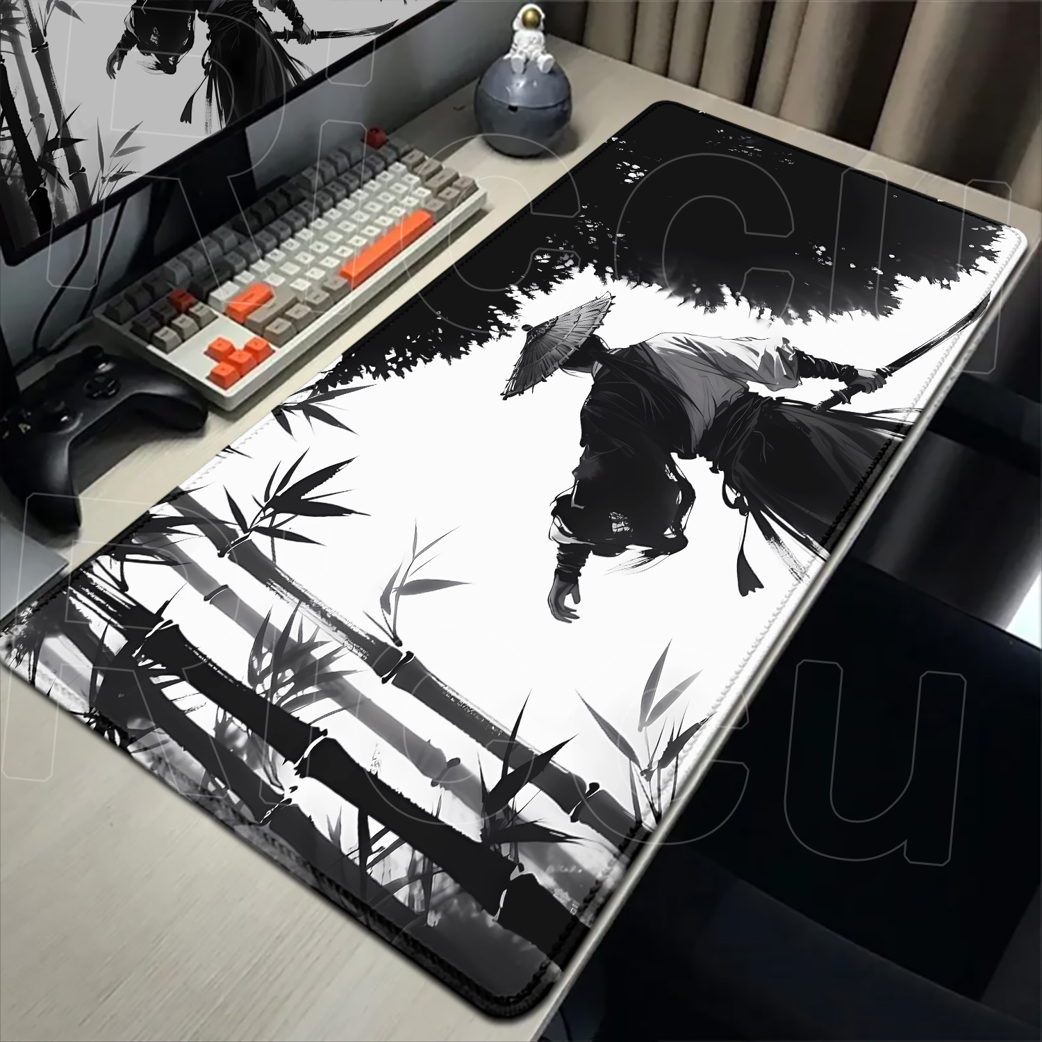 사무라이 전사 흑백 그림 마우스패드 게이머 컴퓨터 PC - Pc Gaming Drawing 리뷰 및 가격
